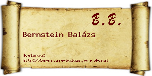 Bernstein Balázs névjegykártya